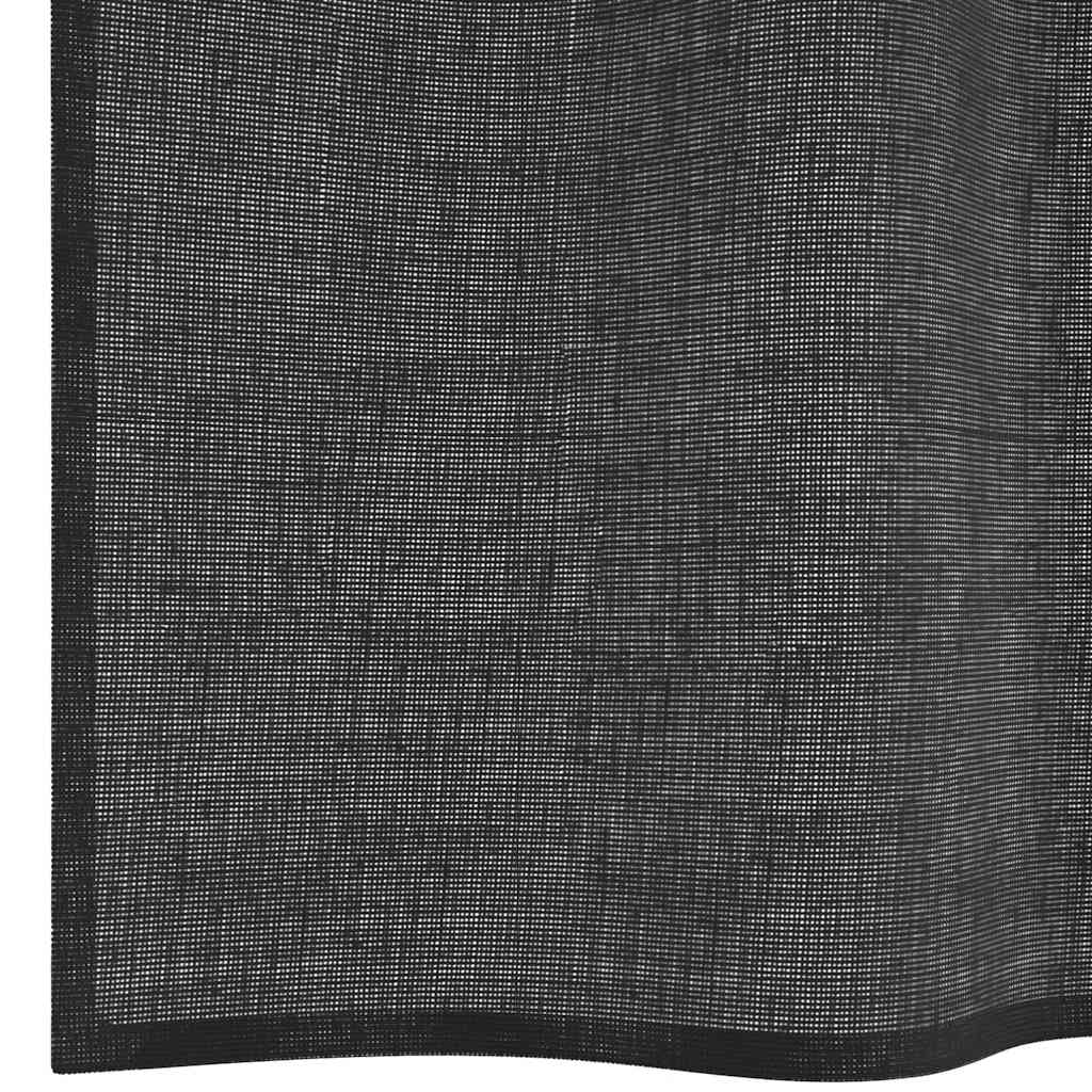Rideaux voile avec onglet sur les 2 premiers pc. - noir, 140 x 245 cm, 1, avec course - number 6.