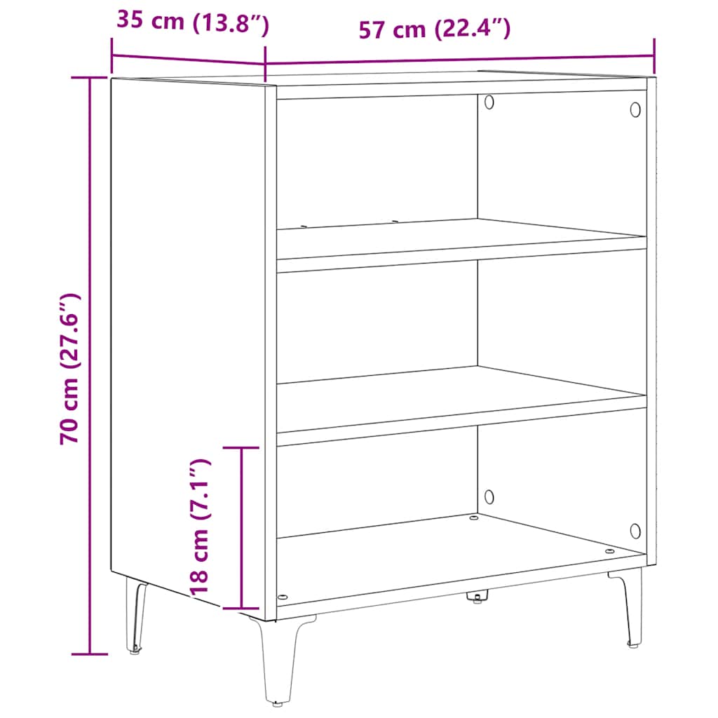 Komoda 57x35x75 cm obrađeno drvo umjetni hrast - umjetni hrast, 1 - number 9.