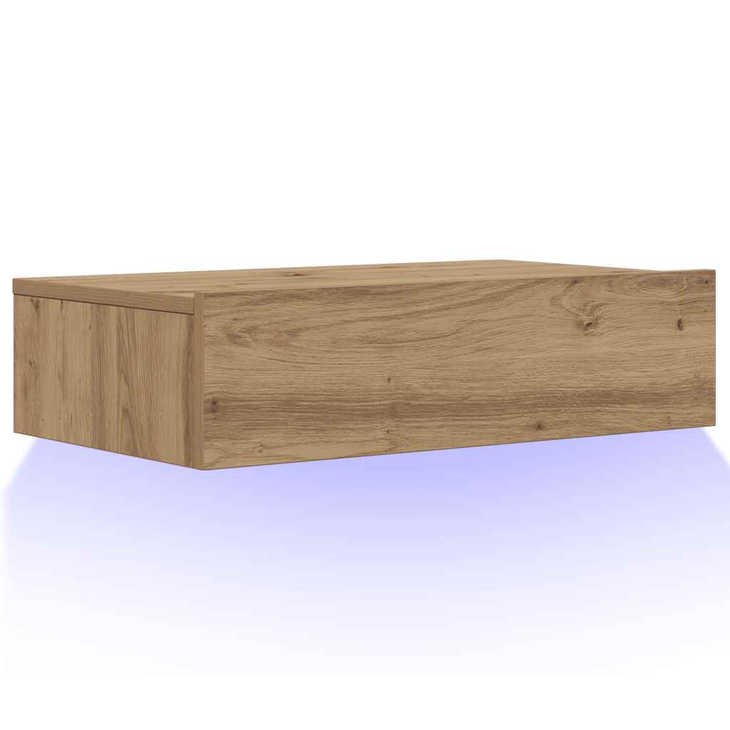 Tv-bord med led-lys 60x35x15,5 cm kunsteg - artisan eg, 1, 60 cm - number 2.