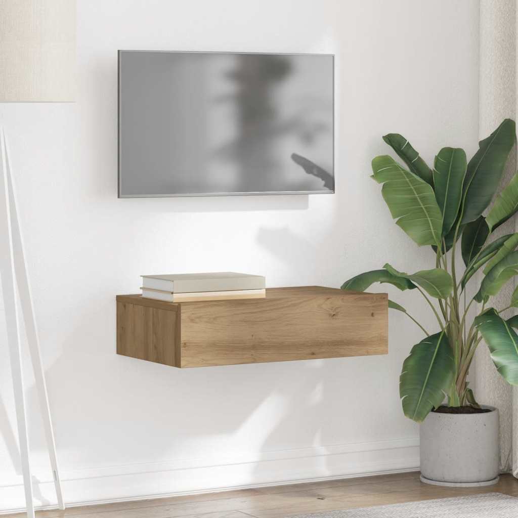 Tv-bord med led-lys 60x35x15,5 cm kunsteg - artisan eg, 1, 60 cm - number 5.