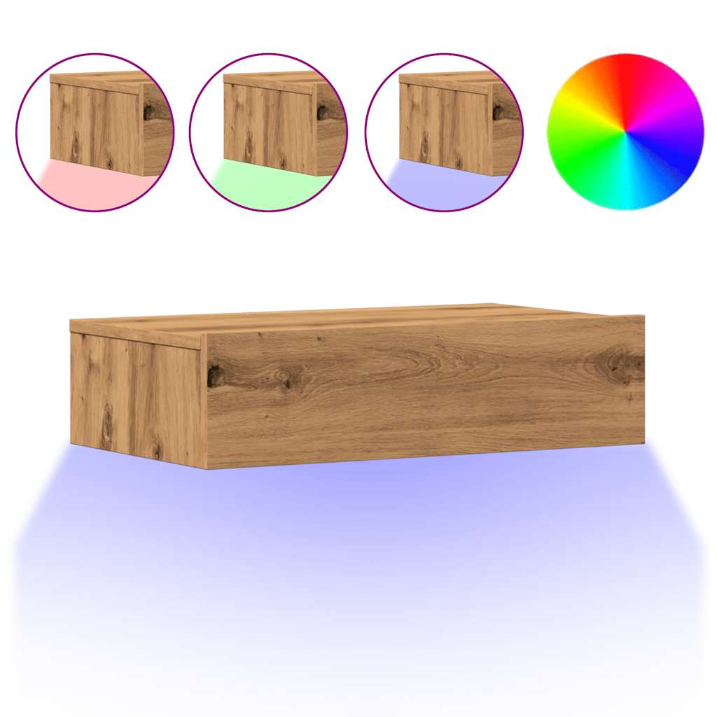 Tv-borde stk. med led-lys 60x35x15,5 cm kunsteg - artisan eg, 2, 60 cm - number 2.