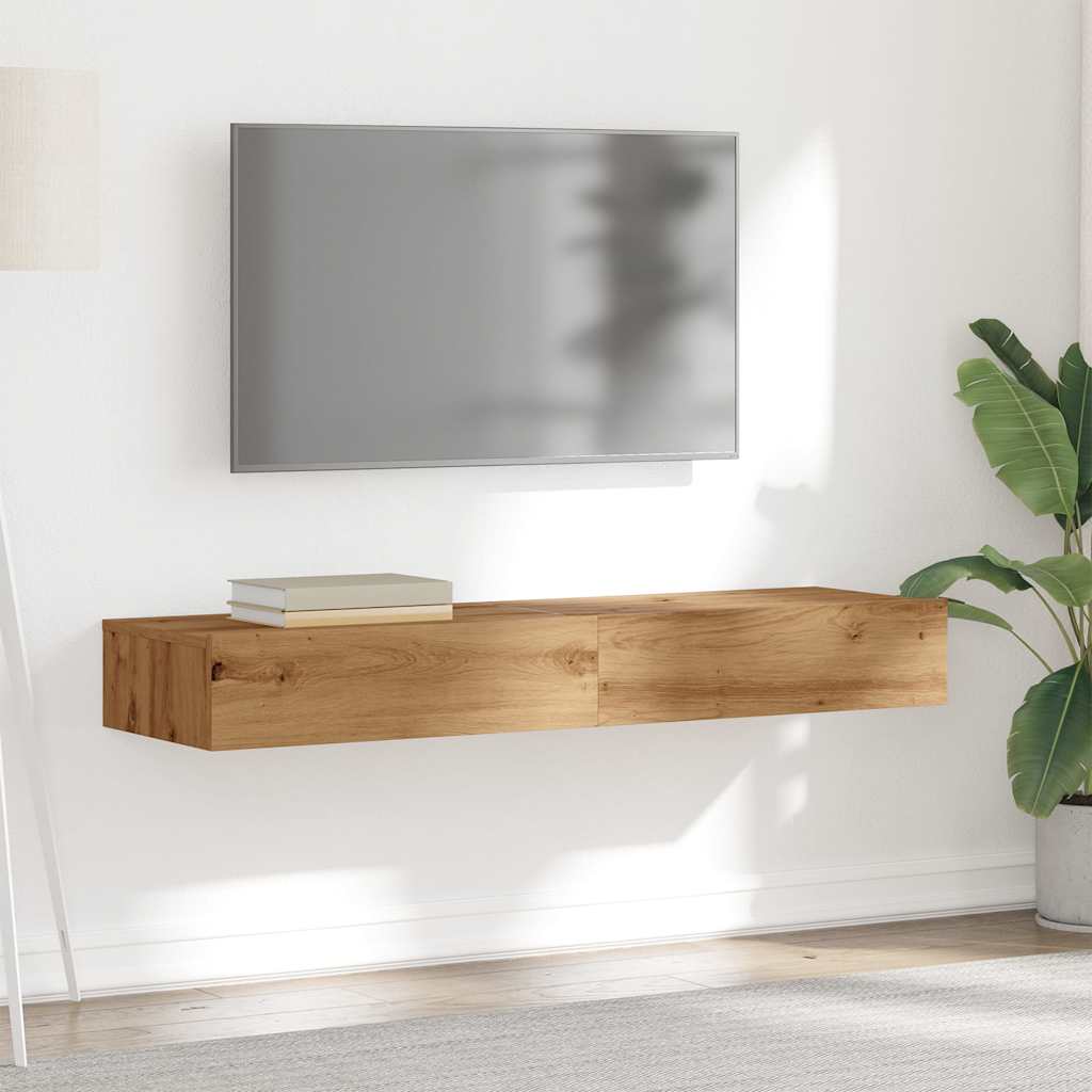 Tv-borde stk. med led-lys 60x35x15,5 cm kunsteg - artisan eg, 2, 60 cm - number 5.