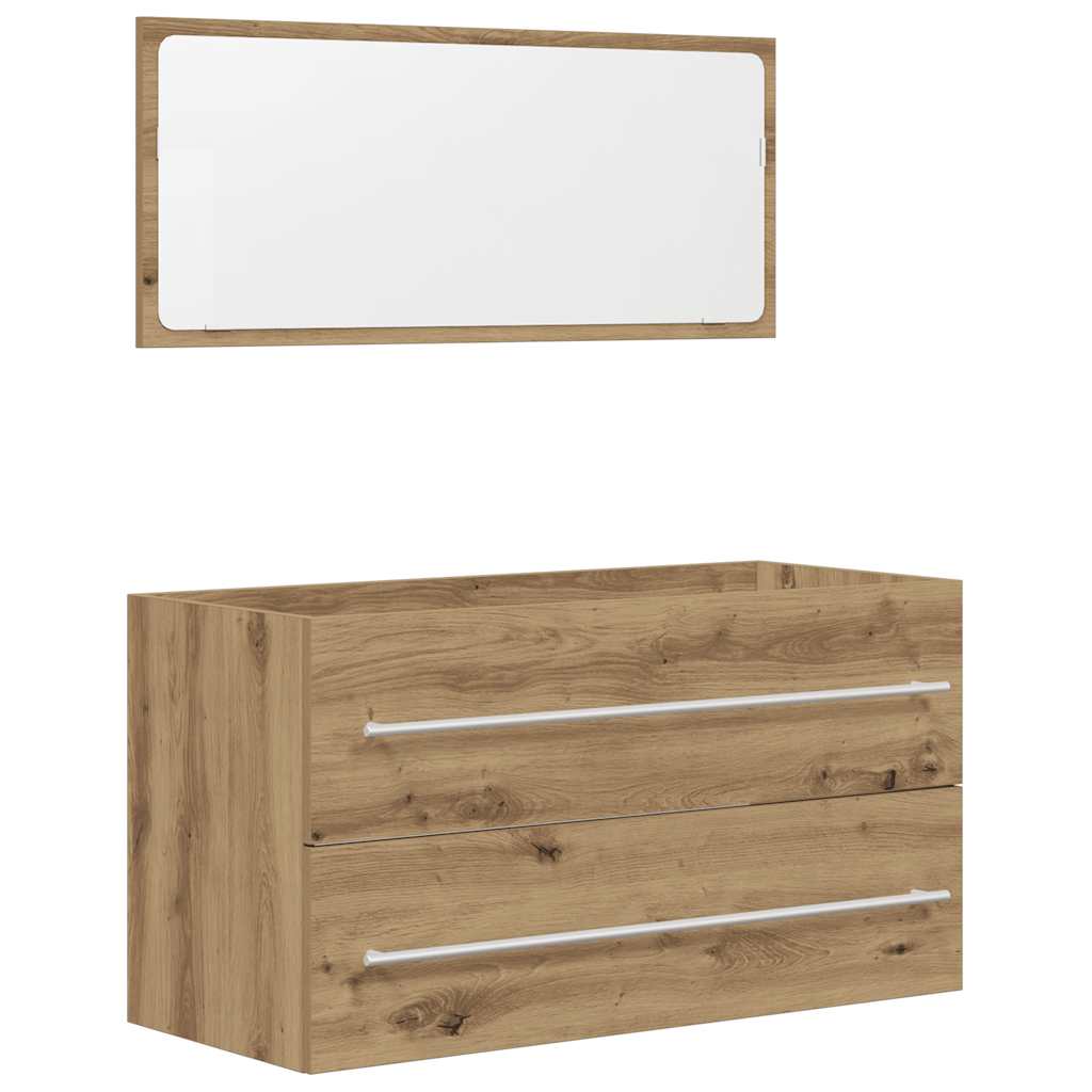 Møbelsett for bad 2 deler konstruert tre kunstig eik - håndverks eik, 1 - number 2.