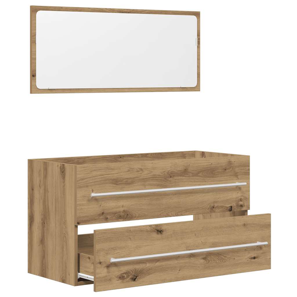 Møbelsett for bad 2 deler konstruert tre kunstig eik - håndverks eik, 1 - number 5.