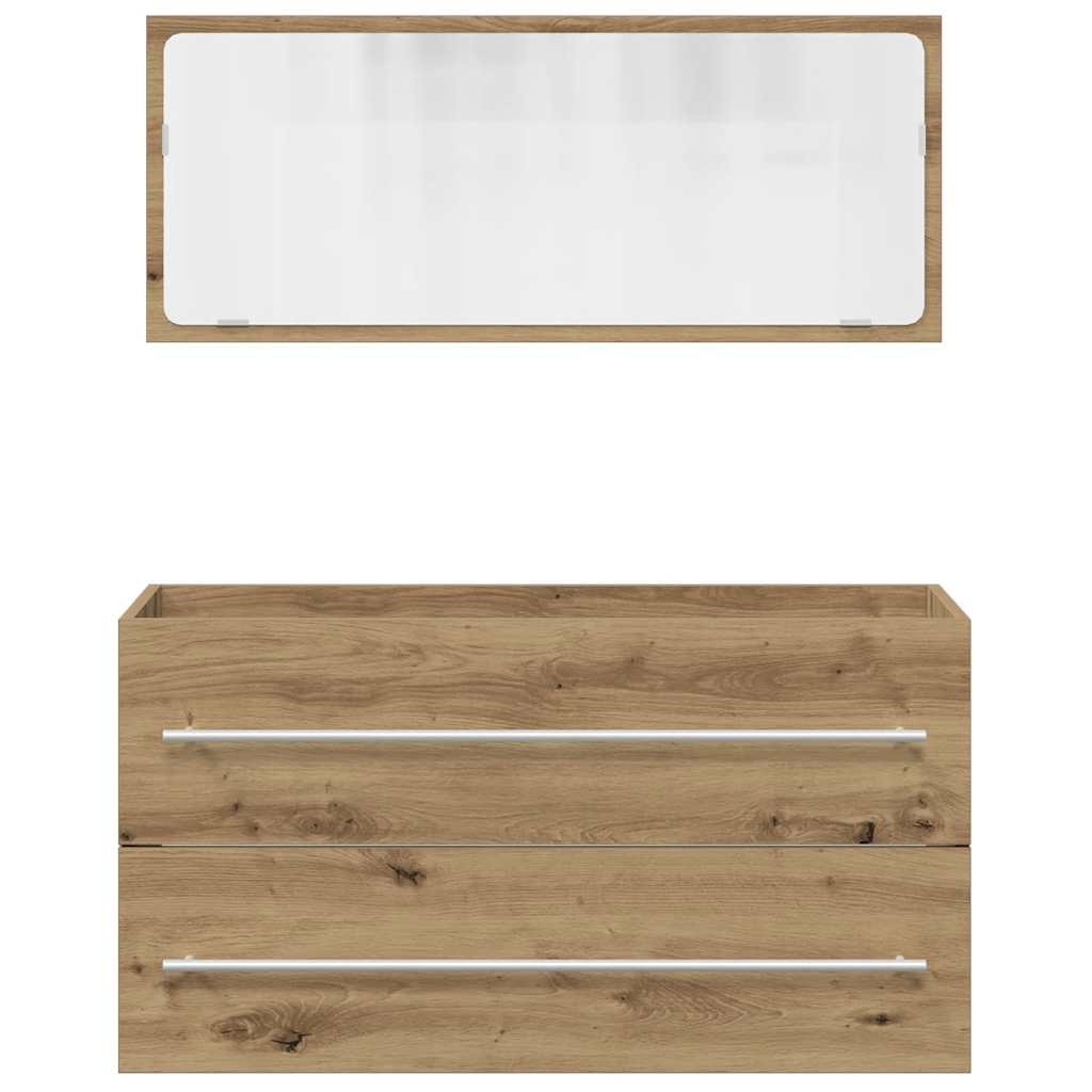 Møbelsett for bad 2 deler konstruert tre kunstig eik - håndverks eik, 1 - number 4.