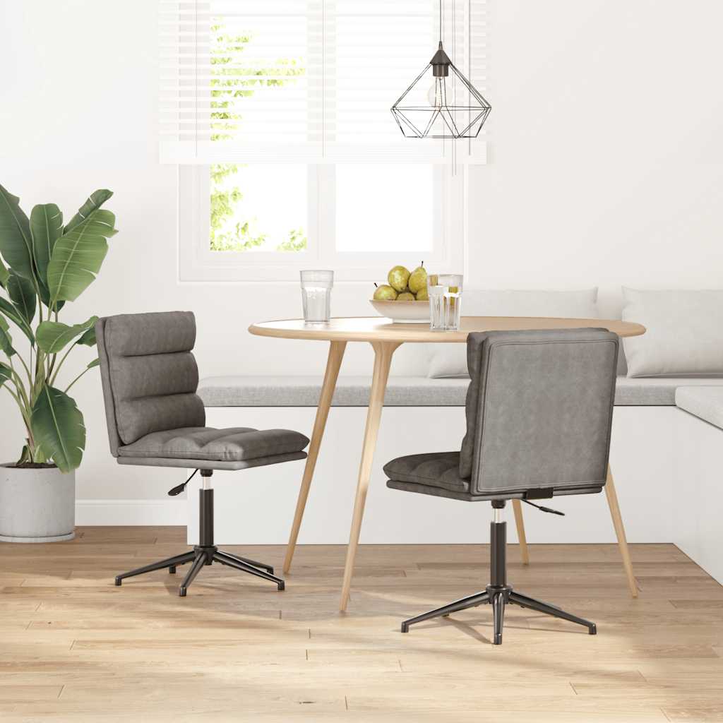 Spisebordsstole stk. kunstlæder - grå, 2 - number 1.