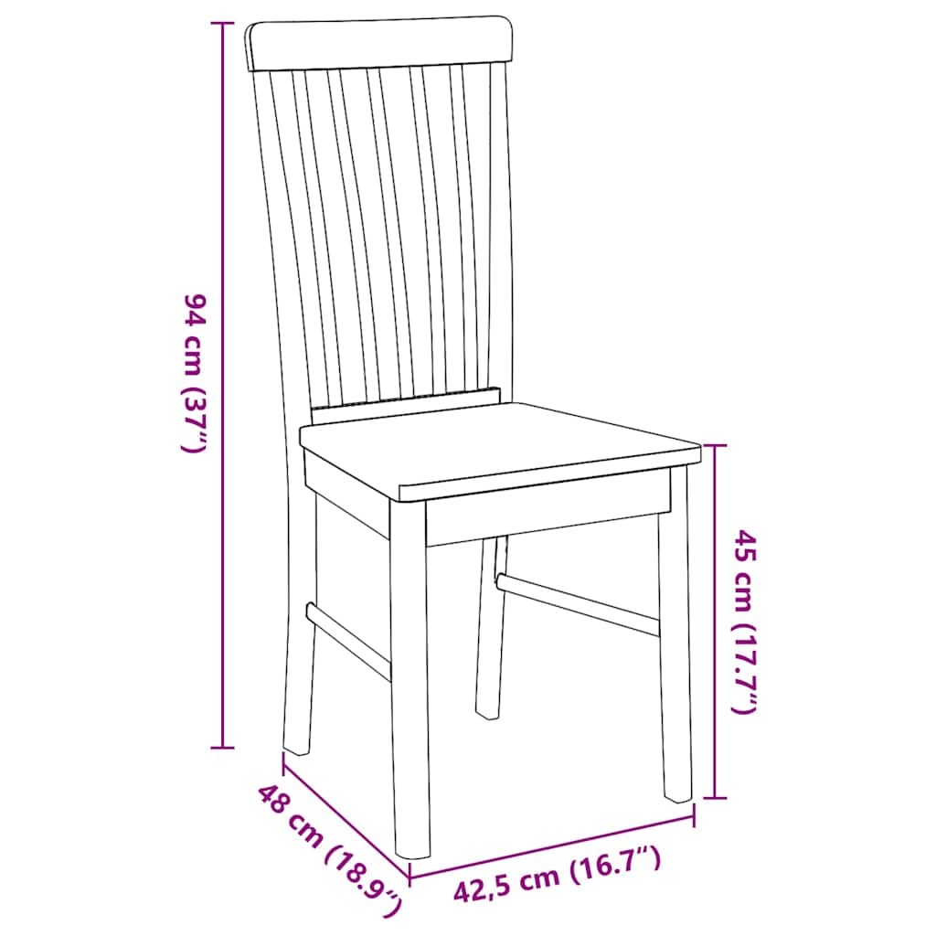 Stolice za blagovaonice pcs. masivno gumeno stablo - prirodna boja, 1 - number 10.