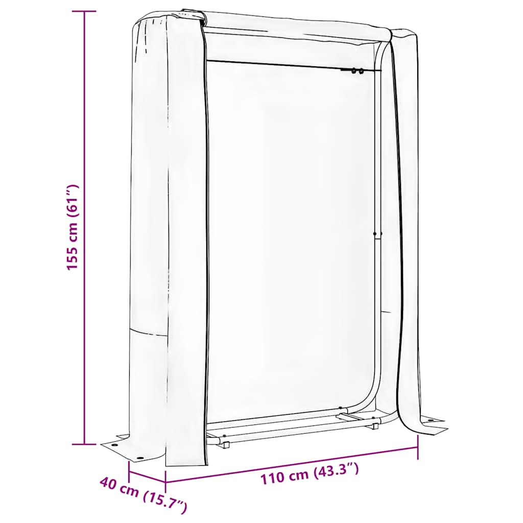 Burning rack galvanized steel - 100 x 25 x 150 cm, with rainbag - number 11.