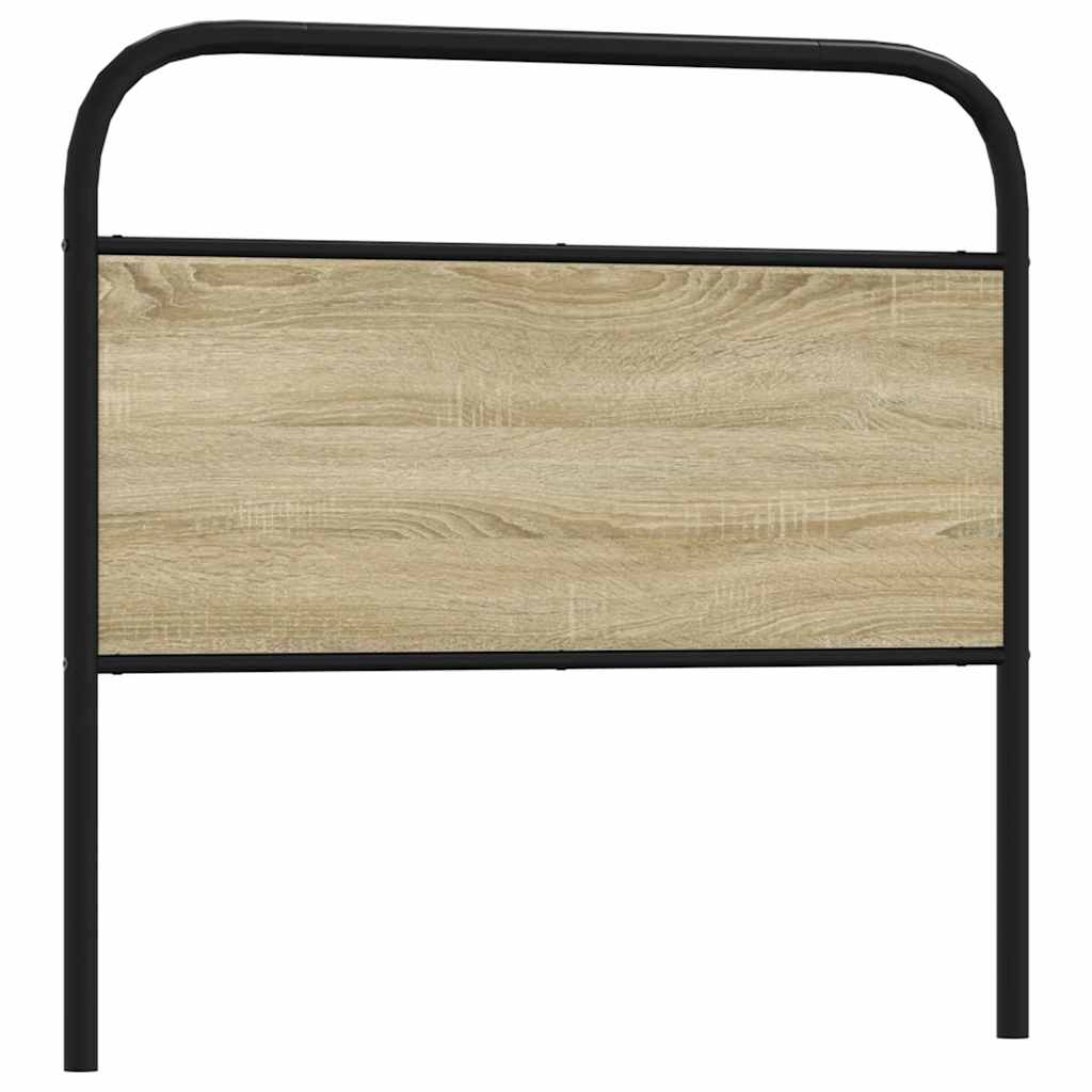 Sengegavl stål og konstrueret træ - sonoma-eg, 90 cm, 1 - number 1.