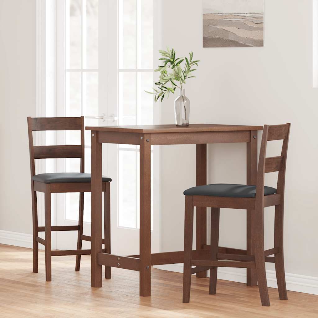 Stook barowy z poduszkami 2 szt. brązowy drzewo gumowe - number 3.