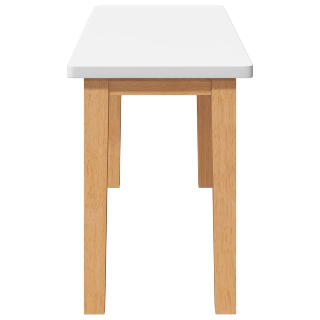 Bænk 90 cm massivt gummitræ - natur og hvid - number 5.
