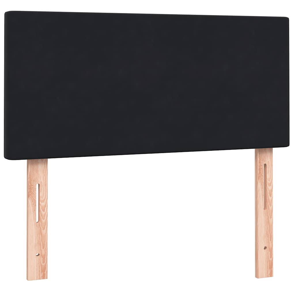 Łóżko kontynentalne z materacem aksamitnym - czarne, 90 x 220 cm, o jednolitym wzorze - number 7.