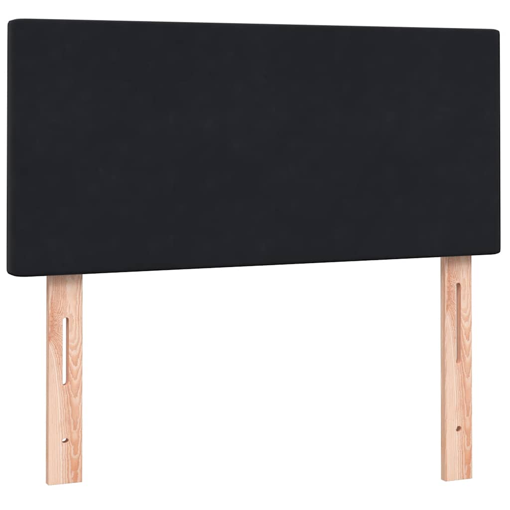 Łóżko kontynentalne z materacem aksamitnym - czarnym, 80 x 220 cm, z jednolitym wzorem - number 7.