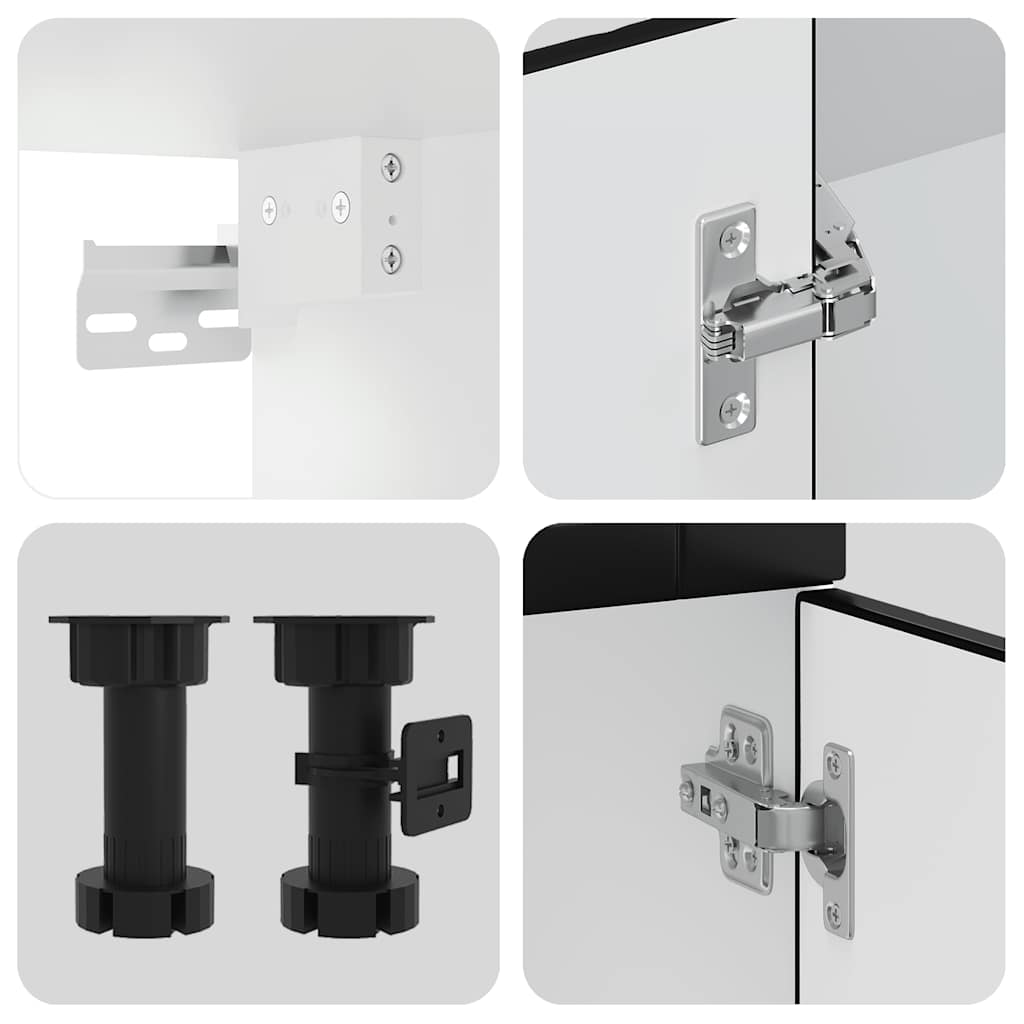 Køkkenskabssæt kalmar 8 dele konstrueret træ - sort, 1, x - number 7.