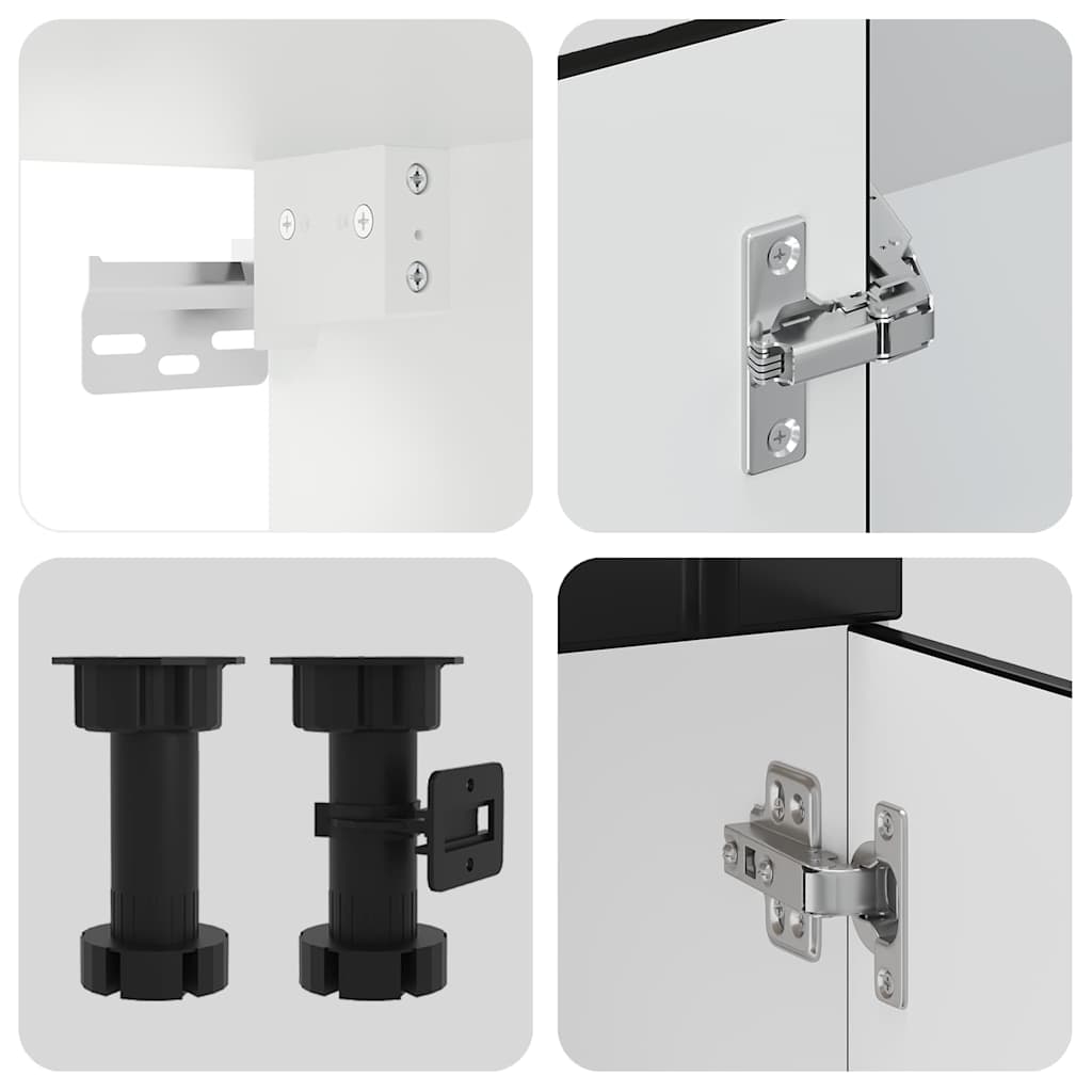 Køkkenskabssæt kalmar 8 dele konstrueret træ - sort, 1, x - number 7.