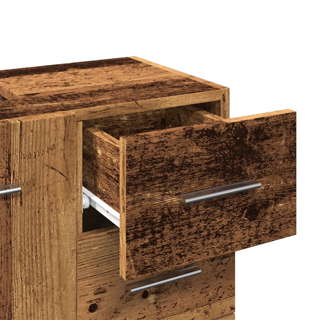 Szafka dolna pod umywalkę 63x30x54 cm drewno klejone stare drewno - number 8.