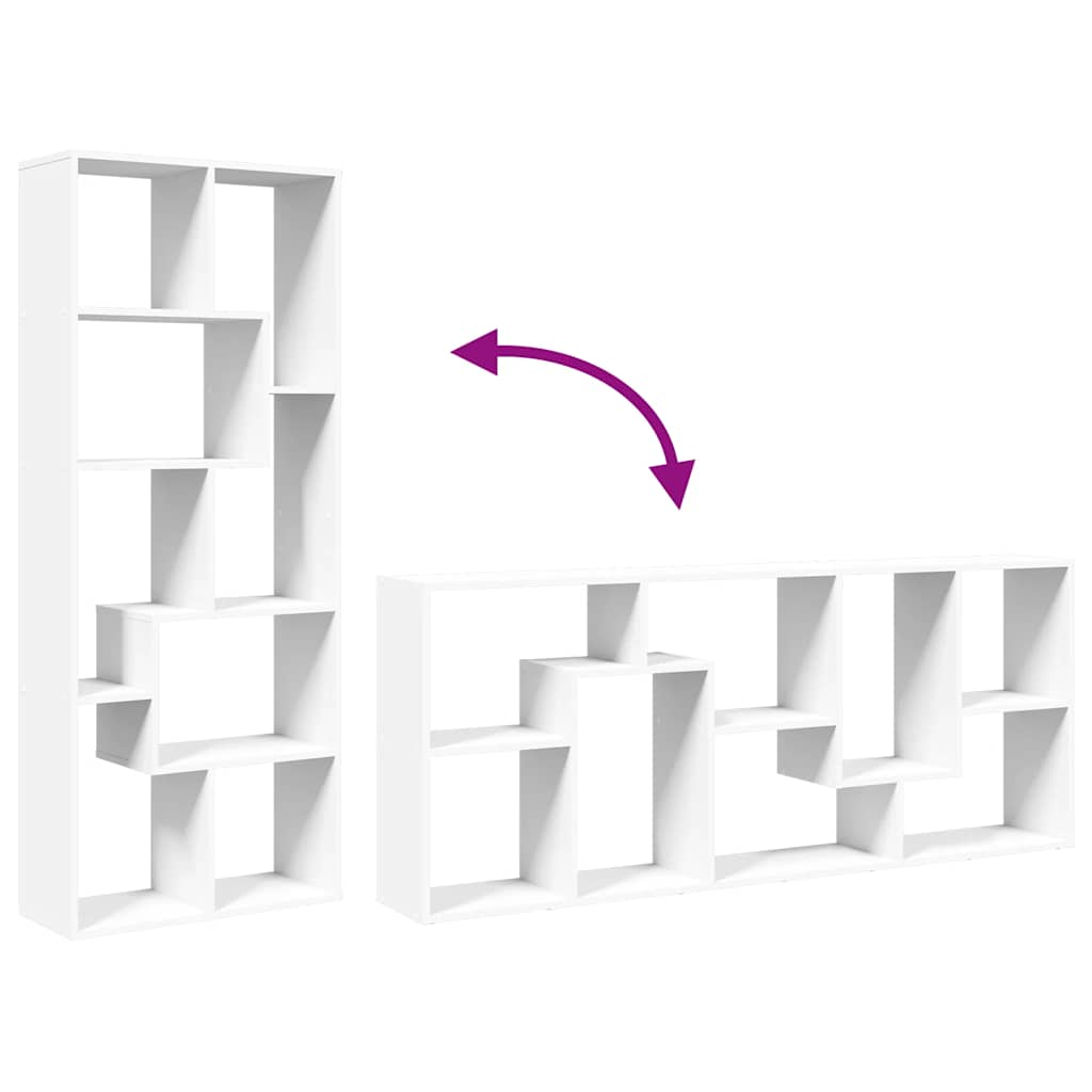 Bogreol/rumdeler 67x25x161,5 cm konstrueret træ - hvid, 1 - number 8.