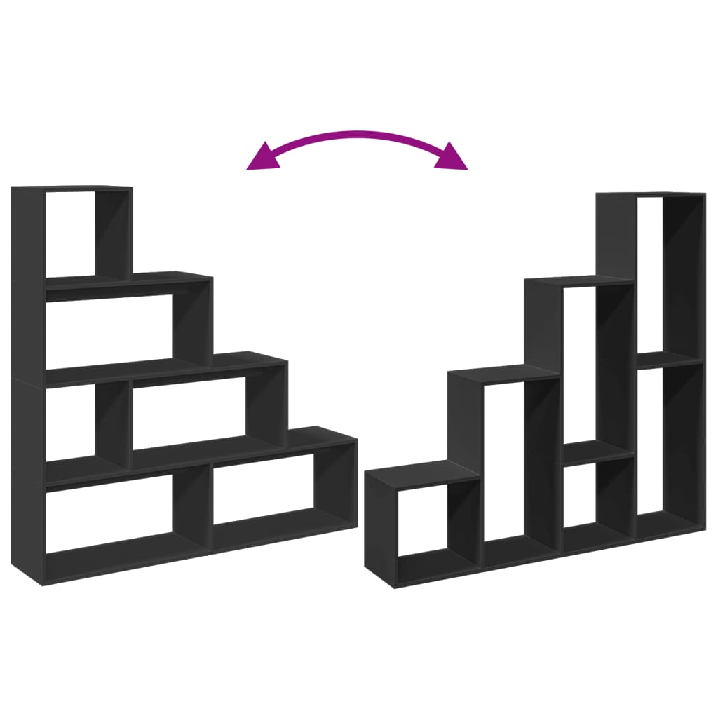 Bogreol/rumdeler 143,5x29x143,5 cm konstrueret træ - sort, 1, 143.5 cm, x - number 8.