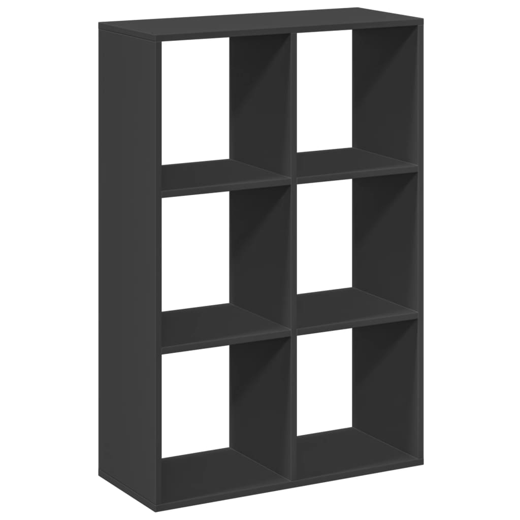 Bookshelf/room divider 69.5x29x103.5 cm engineered wood - black, 69.5 x 29 x 103.5 cm, 1 - number 2.