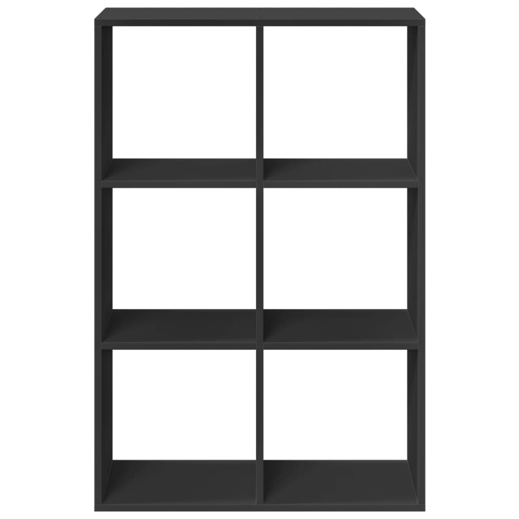 Bookshelf/room divider 69.5x29x103.5 cm engineered wood - black, 69.5 x 29 x 103.5 cm, 1 - number 5.