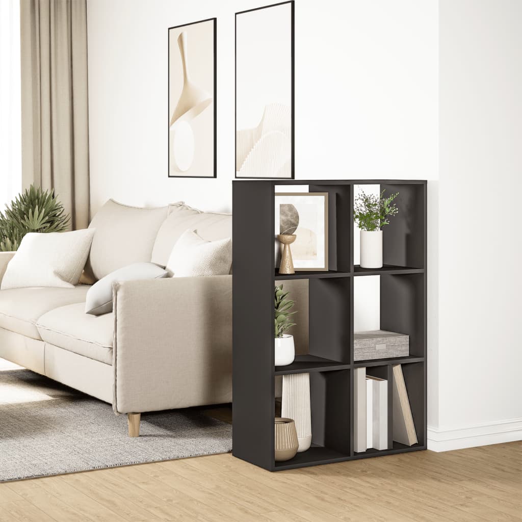 Bookshelf/room divider 69.5x29x103.5 cm engineered wood - black, 69.5 x 29 x 103.5 cm, 1 - number 4.