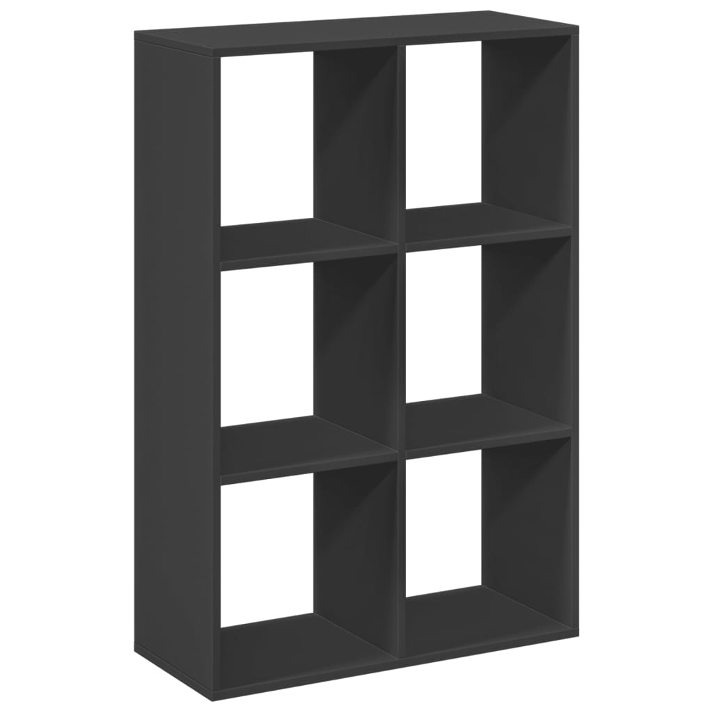 Bookshelf/room divider 69.5x29x103.5 cm engineered wood - black, 69.5 x 29 x 103.5 cm, 1 - number 7.