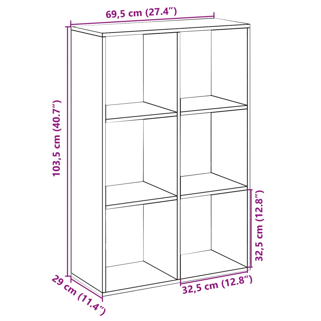 Bookshelf/room divider 69.5x29x103.5 cm engineered wood - black, 69.5 x 29 x 103.5 cm, 1 - number 11.