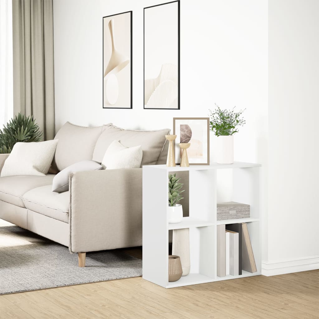 Bogreol/rumdeler 69,5x29x69,5 cm konstrueret træ - hvid, 1, 69.5 cm, x - number 4.