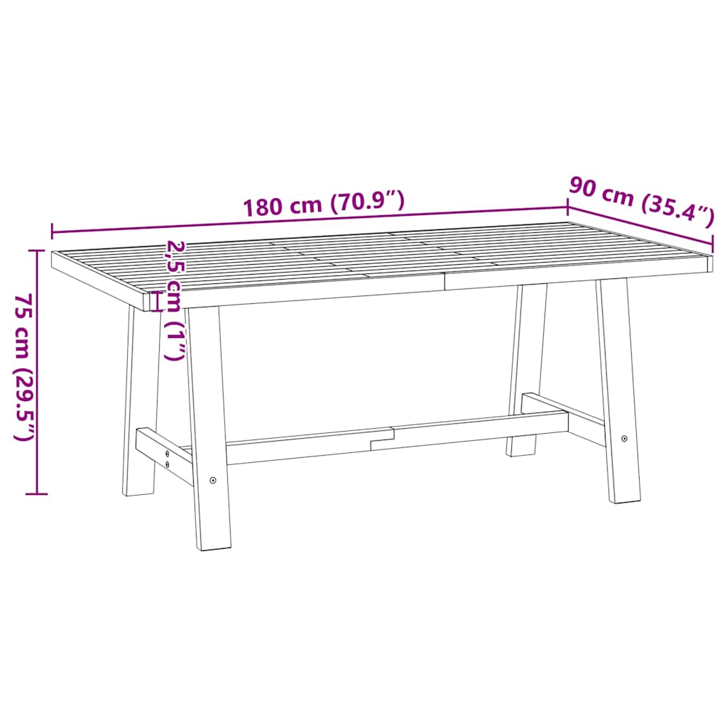 Spisebord noain a-formede ben 180x90x75 cm heltre furu - 180 x 90 cm, 1, a-form - number 9.