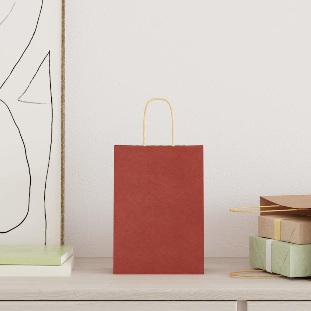 Snaga papirnate vrećice par. s ručkom - crveno, 15 x 8 x 21 cm, 250 - number 2.