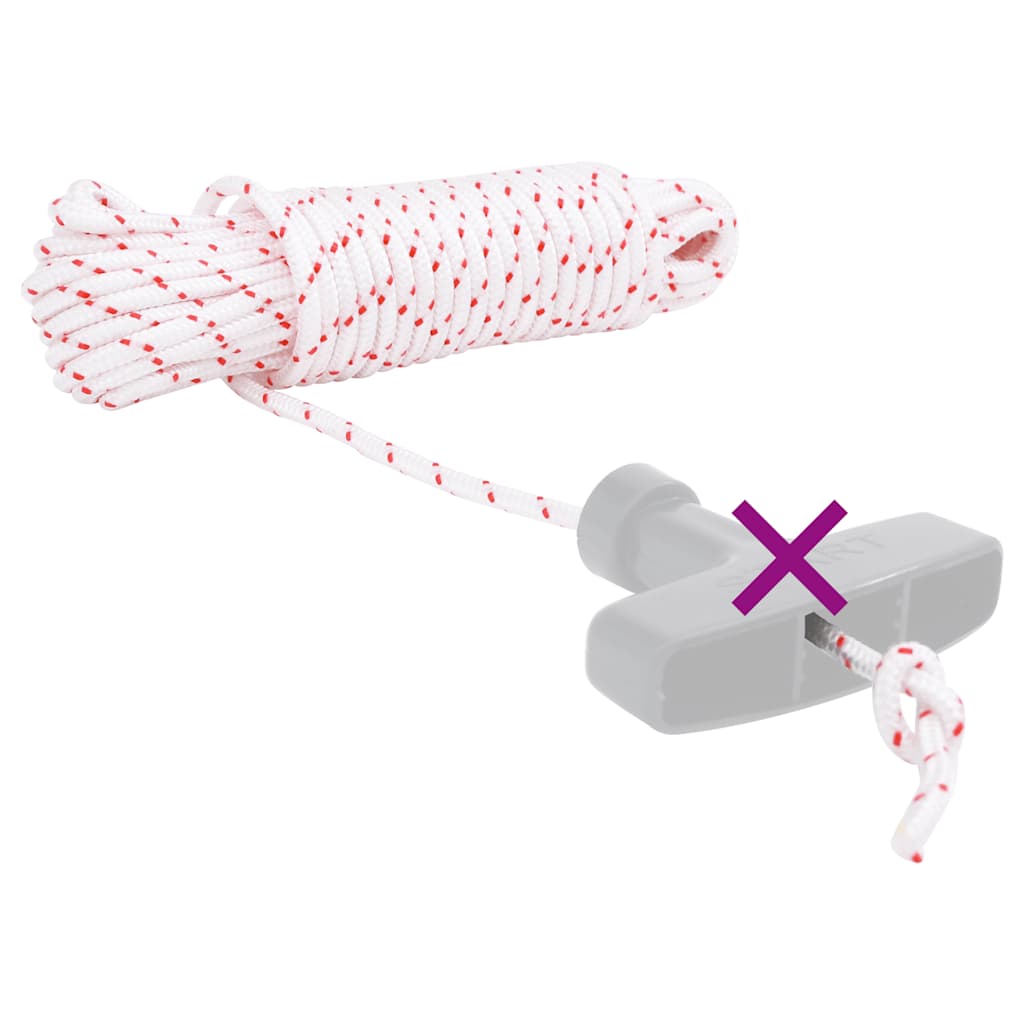 Startsnor ø4 mm 10 m nylon hvid og rød - 1, 4 mm - number 3.