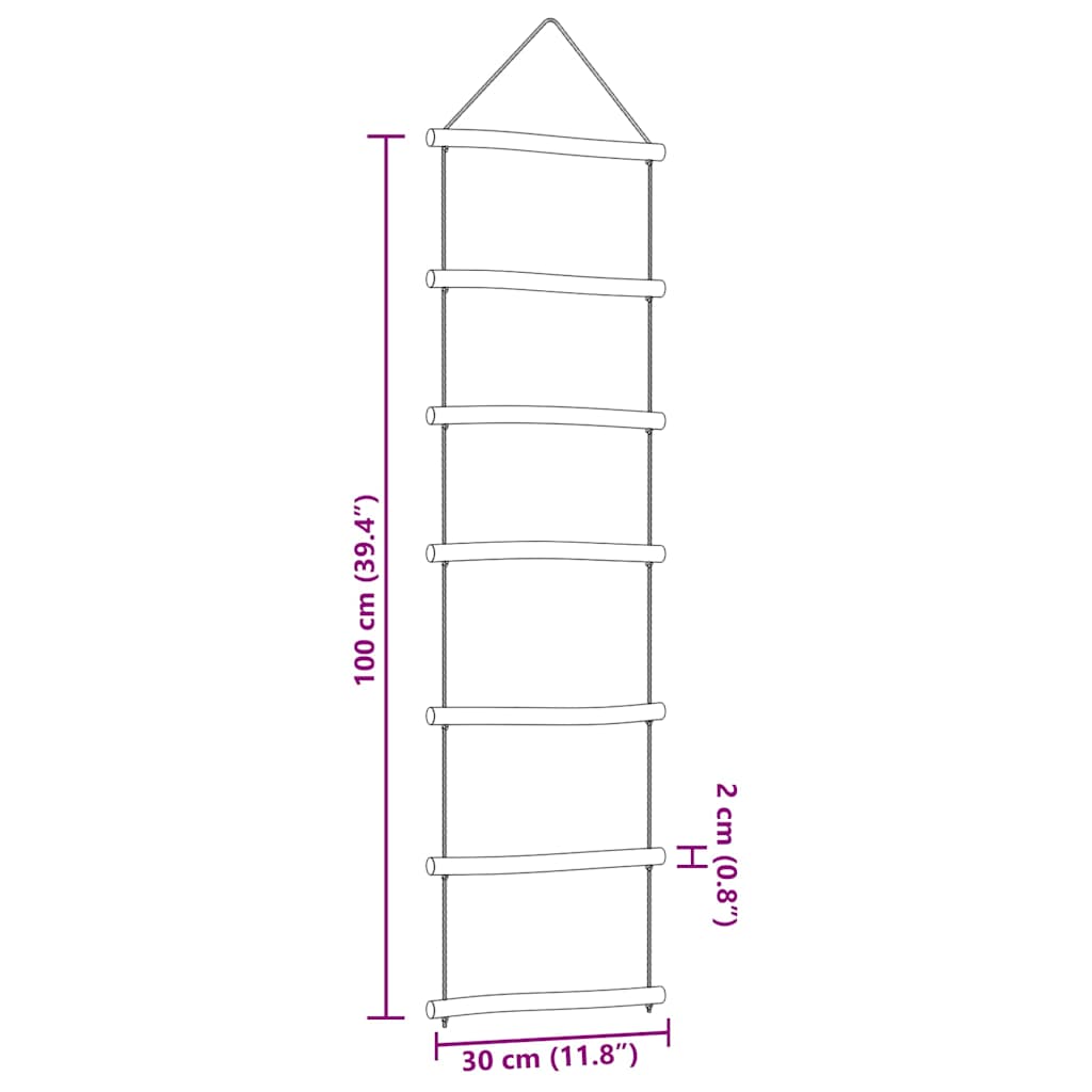 Wall decorations ladder-shaped 2 pcs 30x100 cm natural branch - number 7.