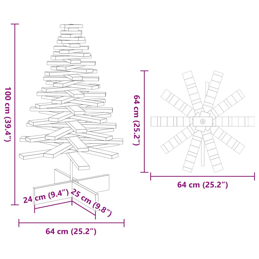 Dekorationstræ til jul massivt fyrretræ - hvid, 100 cm, 1, x - number 8.
