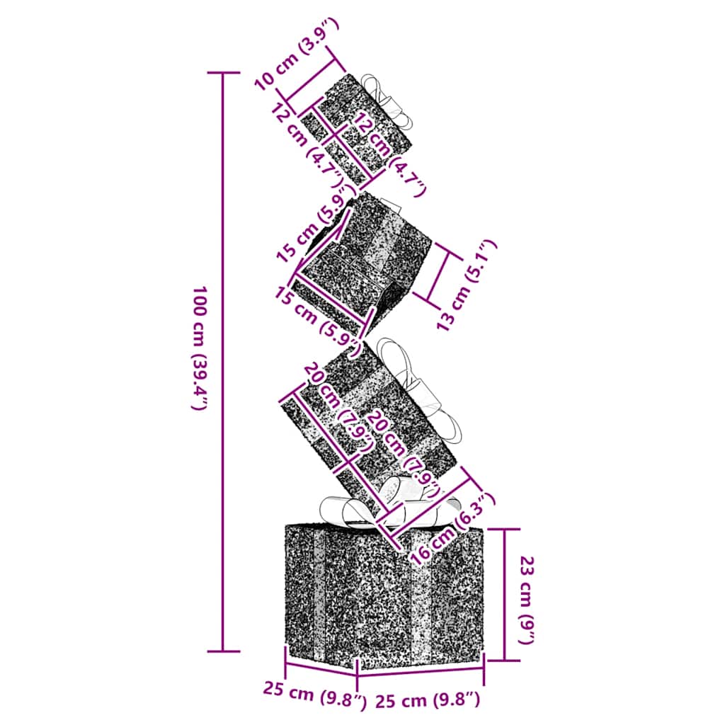Christmas decoration gift box leds hot white - ooo 1, ooo 2, 80 - number 9.
