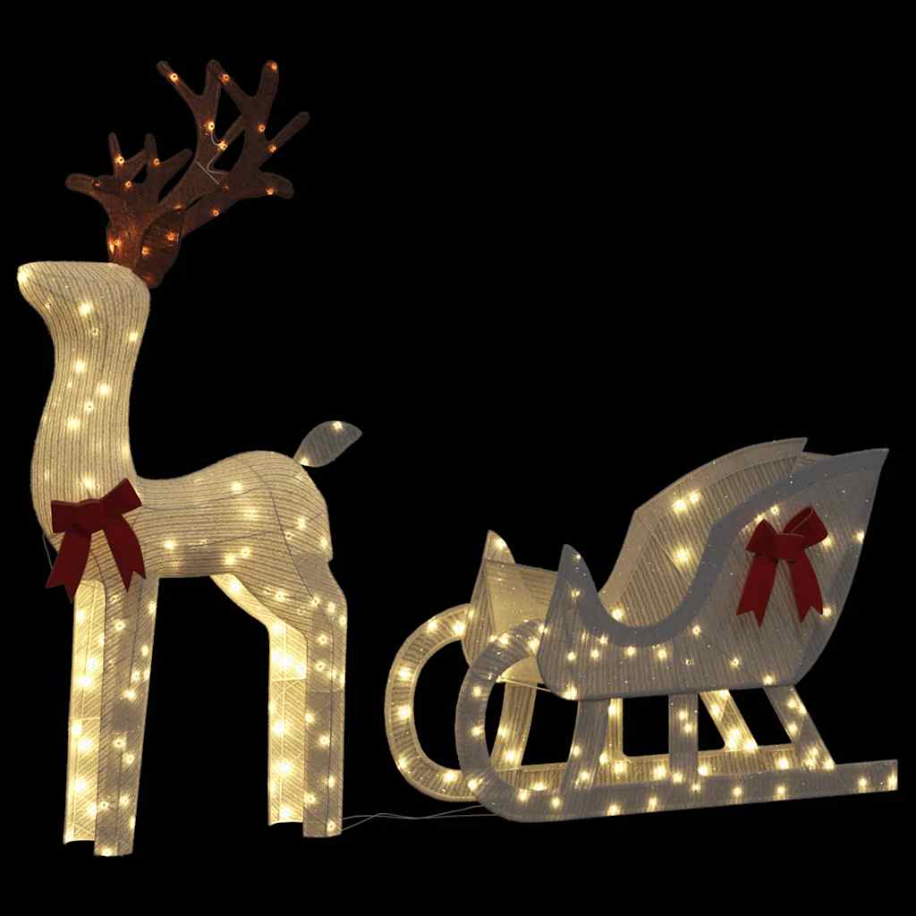 Christmas decoration reindeer and sleigh 100 leds - cold white, 1 - number 7.