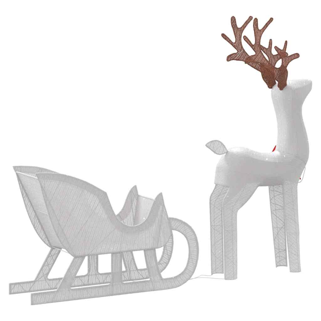 Christmas decoration reindeer and sleigh 100 leds - cold white, 1 - number 6.