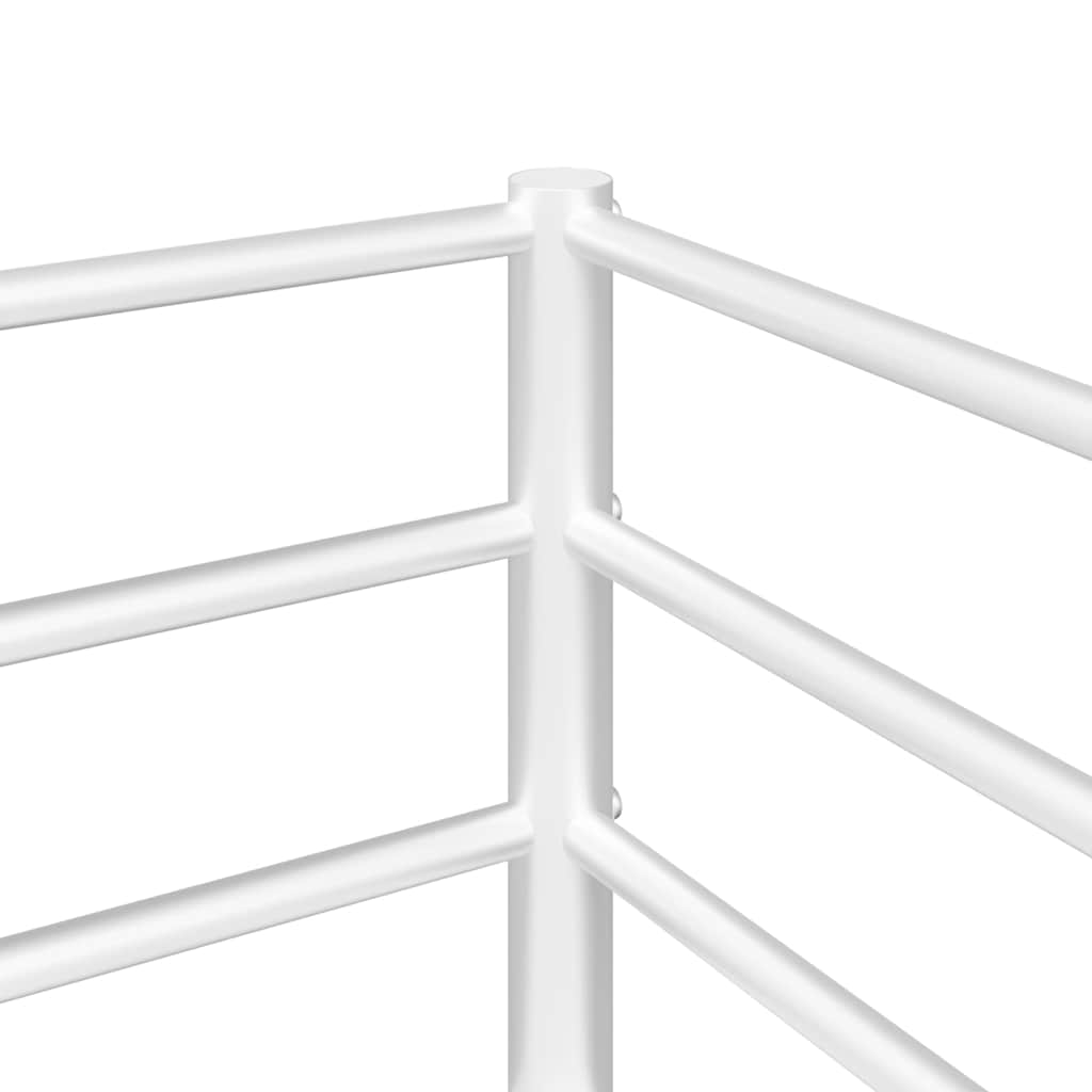 Łóżko piętrowe bez materaca 75x190 cm stal białe - number 9.