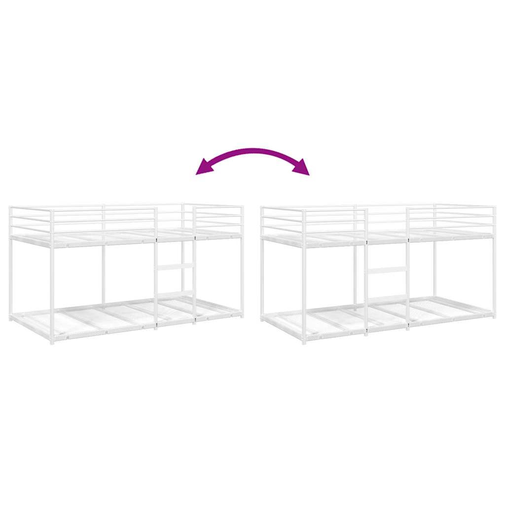 Łóżko piętrowe bez materacy stal czarny - 100 x 190 cm - number 8.