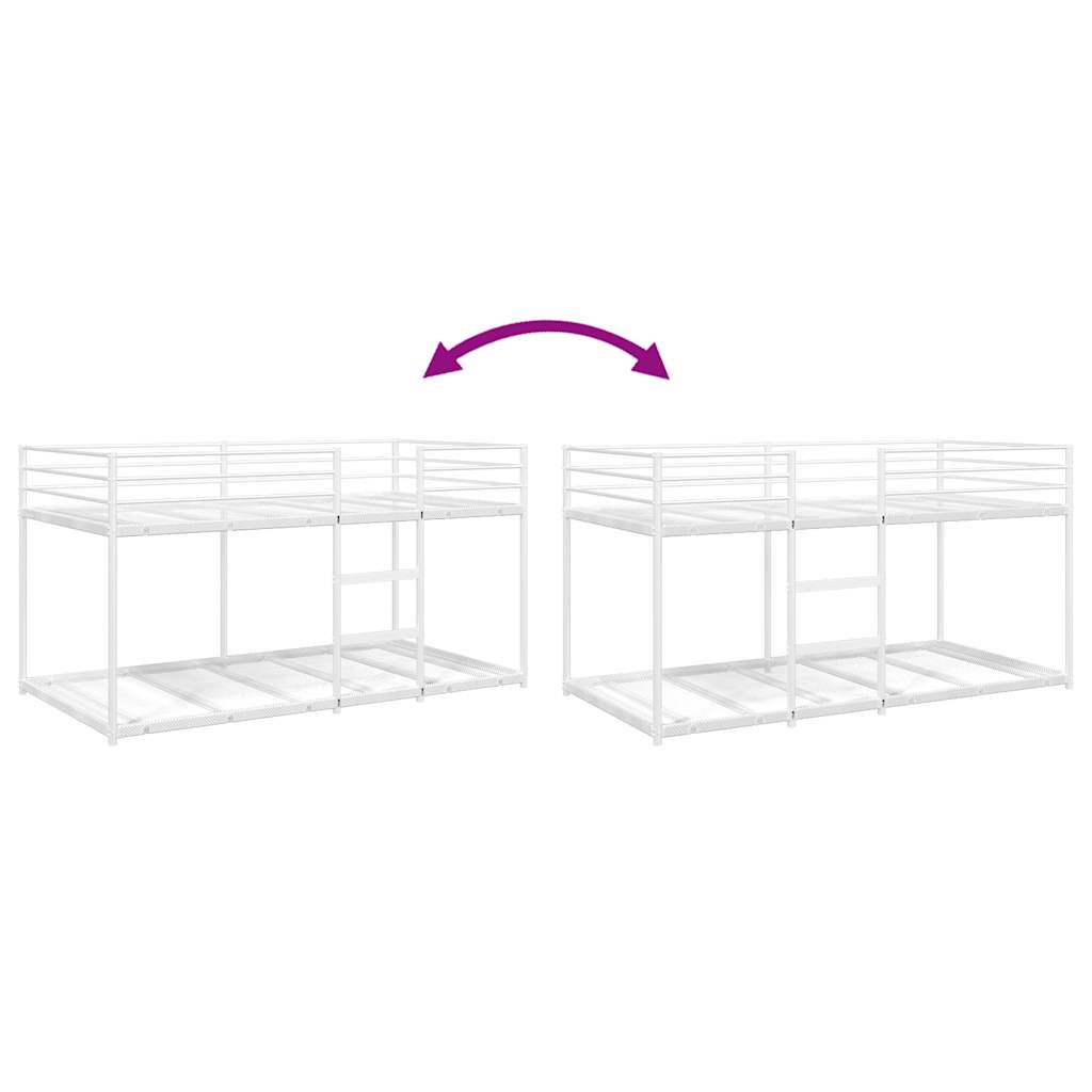 Køjeseng uden madras 90x200 cm stål hvid - number 8.