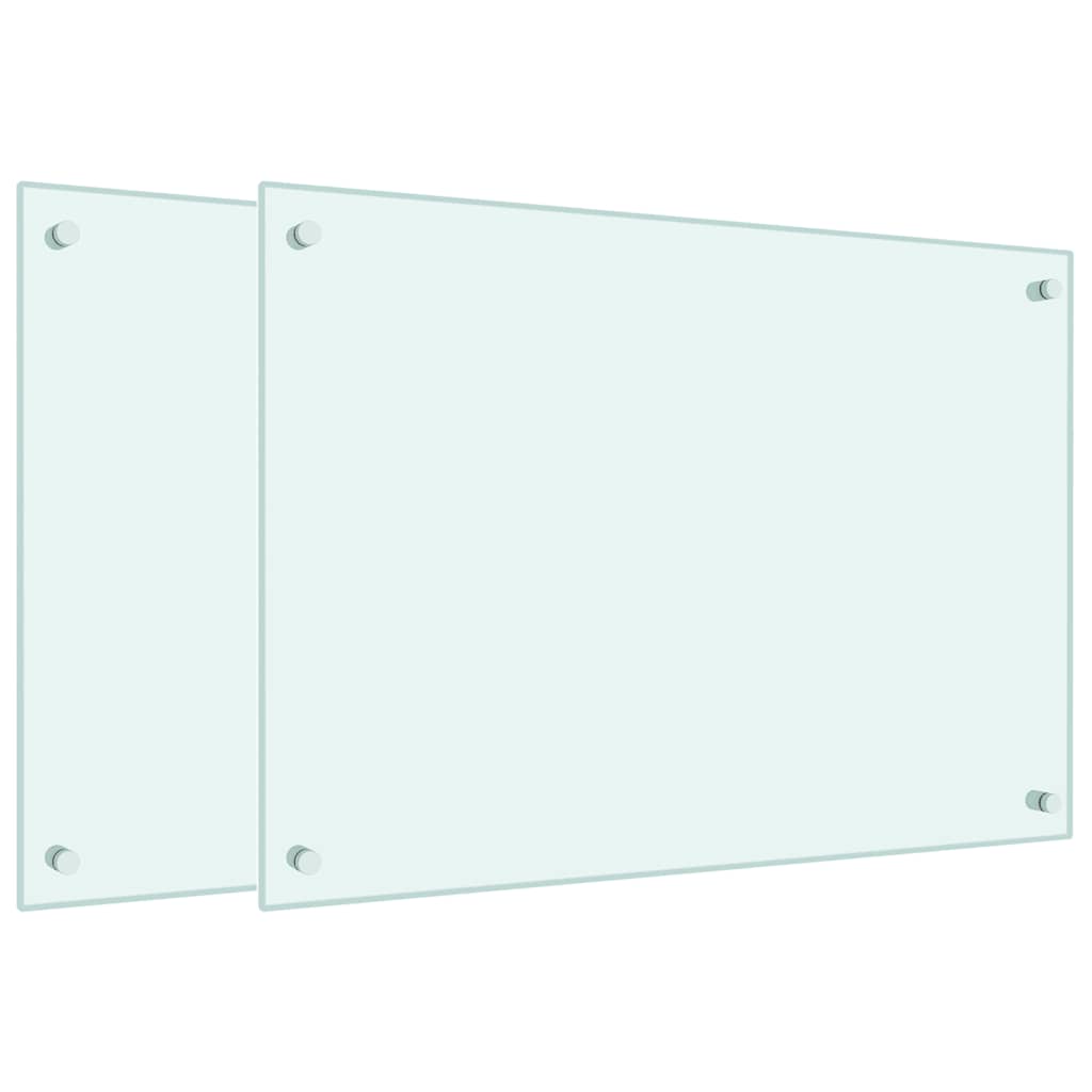 Stænkplader stk. hærdet glas - hvid, 70 x 50 cm, 2 - number 2.