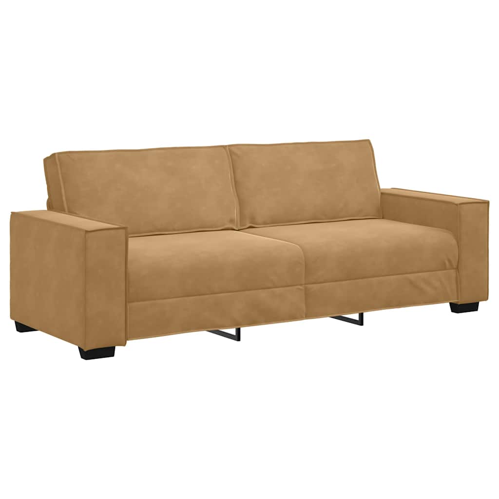 Sofa sett 2 deler med puter velour - brun, 160 cm - number 4.