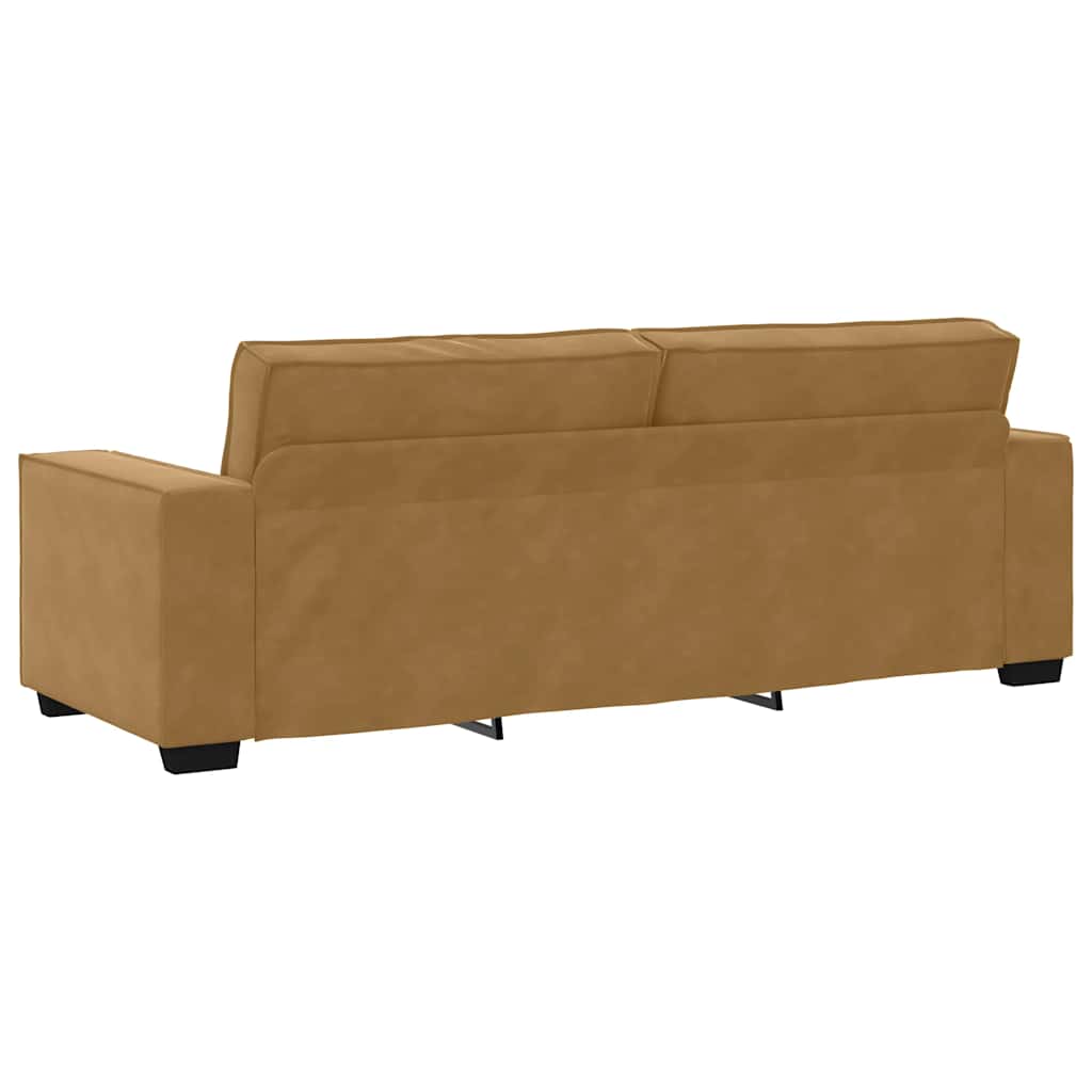 Sofa sett 2 deler med puter velour - brun, 160 cm - number 7.