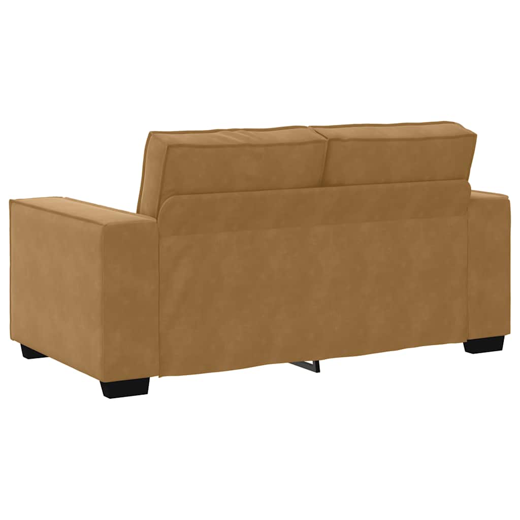 Sofa sett 2 deler med puter velour - brun, 160 cm - number 6.