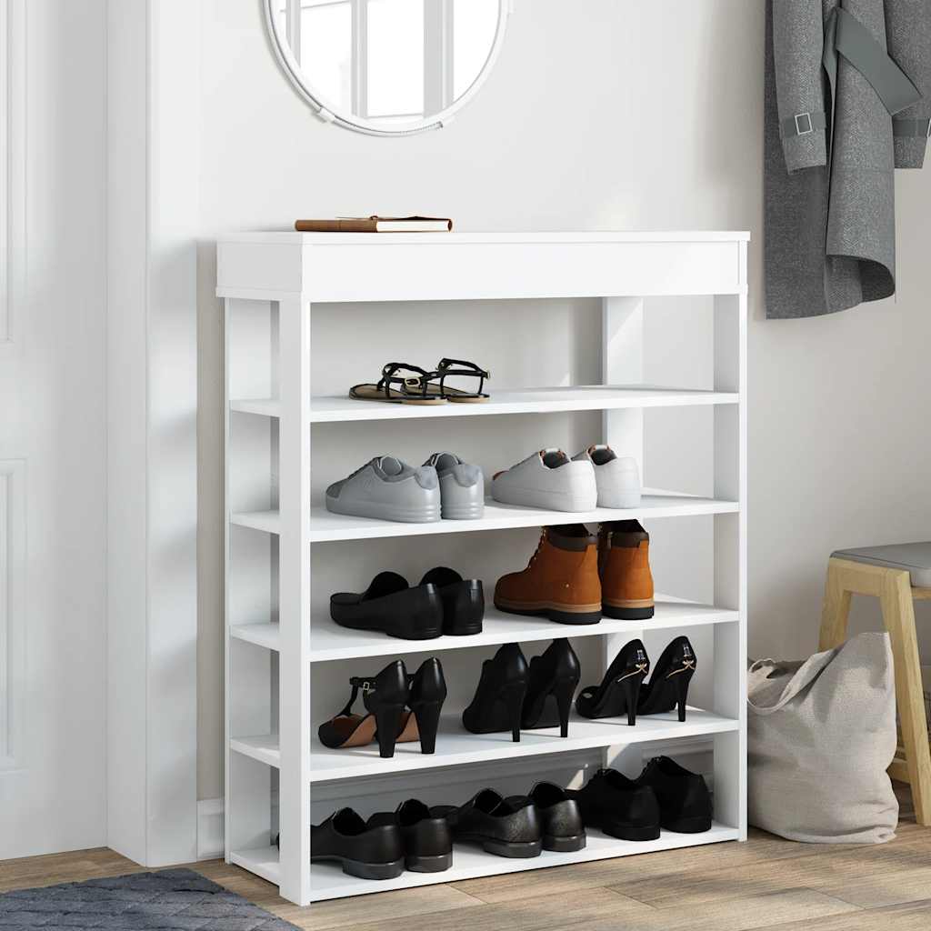 Shoe rack 80x30x98 cm engineered wood - white, 1, ooo 7 - number 3.