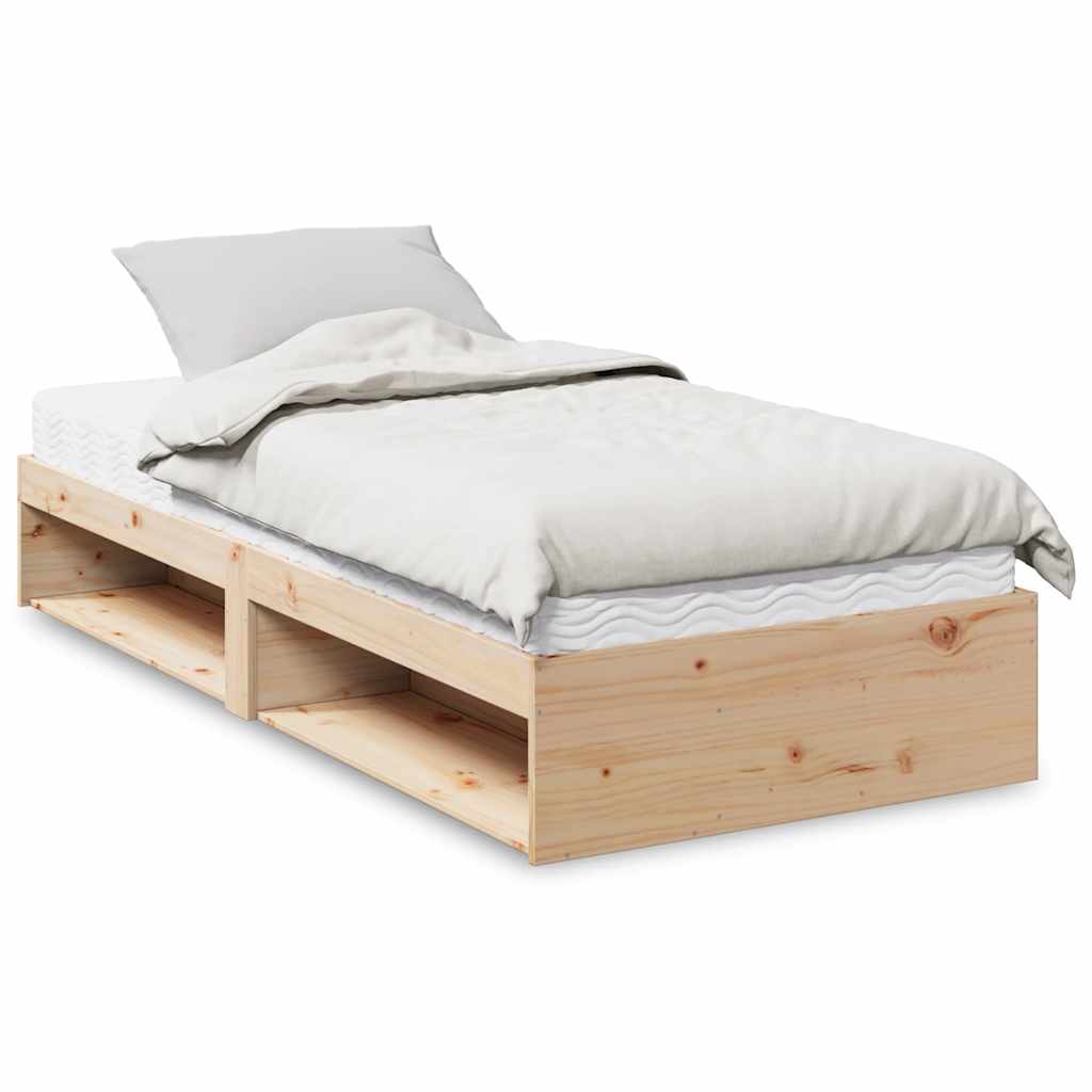Daybed med madras massivt fyrretræ - naturfarvet, 90 x 190 cm - number 1.