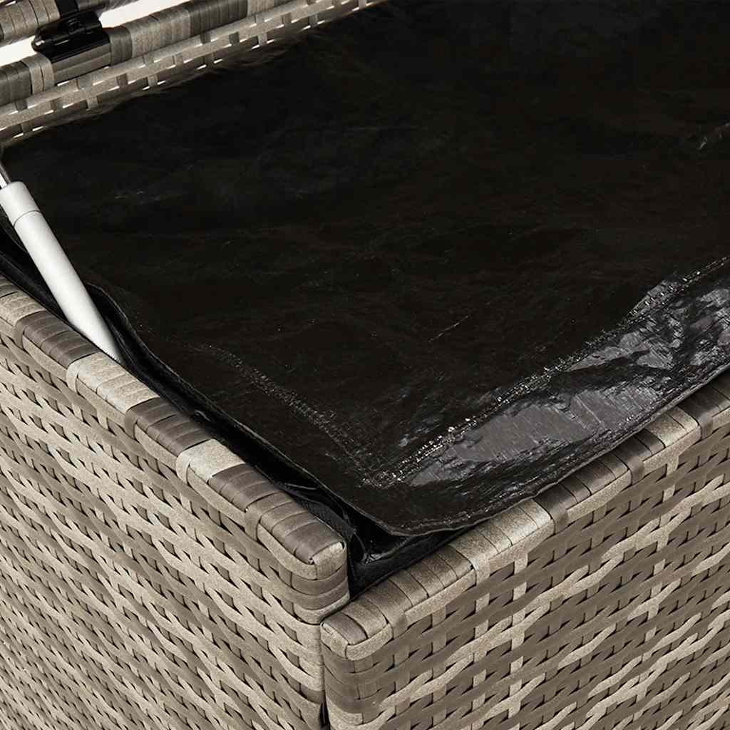 Opbevaringsboks med hjul polyrattan - grå, 110 x 55 x 73 cm - number 7.