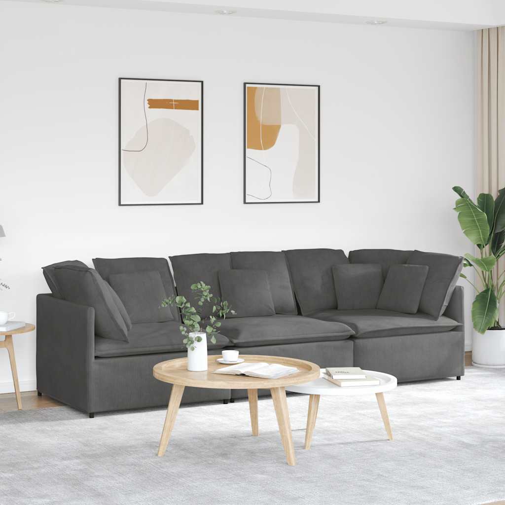 Modul sofa med puter fløyelsstoff mørk grå - number 1.