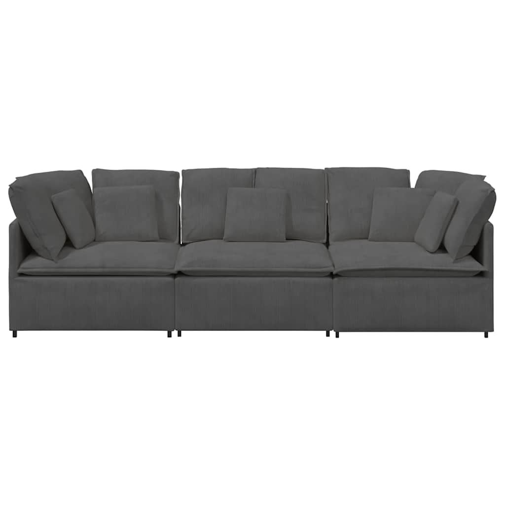 Modul sofa med puter fløyelsstoff mørk grå - number 5.