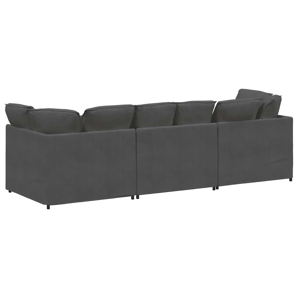 Modul sofa med puter fløyelsstoff mørk grå - number 7.