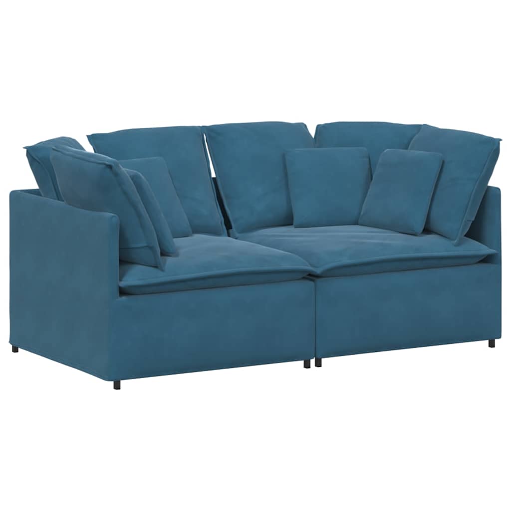 Sofa modułowa z poduszkami velvet blue - number 2.
